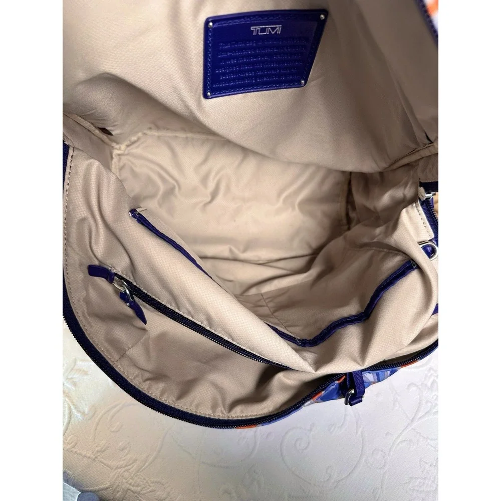 TUMI Voyageur Halle Blue & Cayenne Tile Backpack Women's Bags & Handbags Auth.